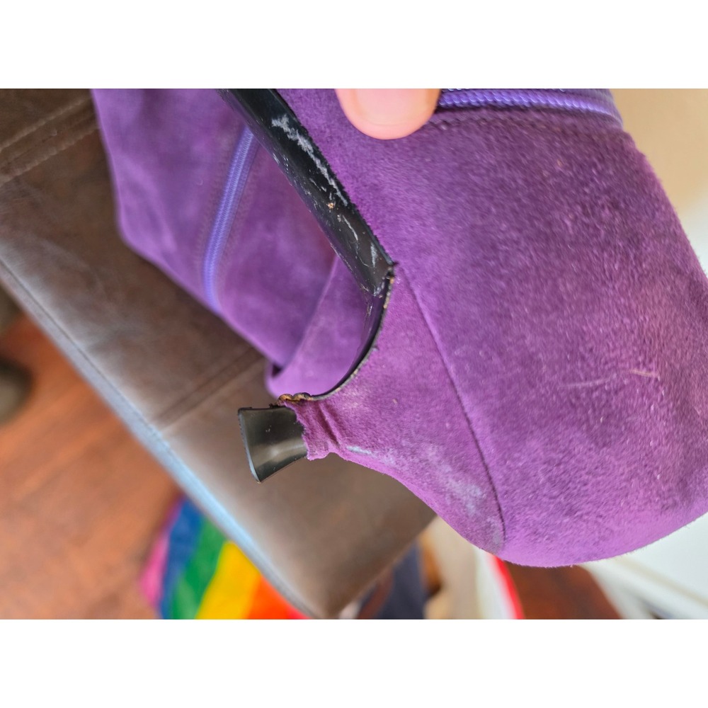 PRADA Y2K Kitten Heel Purple Suede  Knee High Pointed Toe Boots sz 39 US 8.5 - Picture 11 of 16